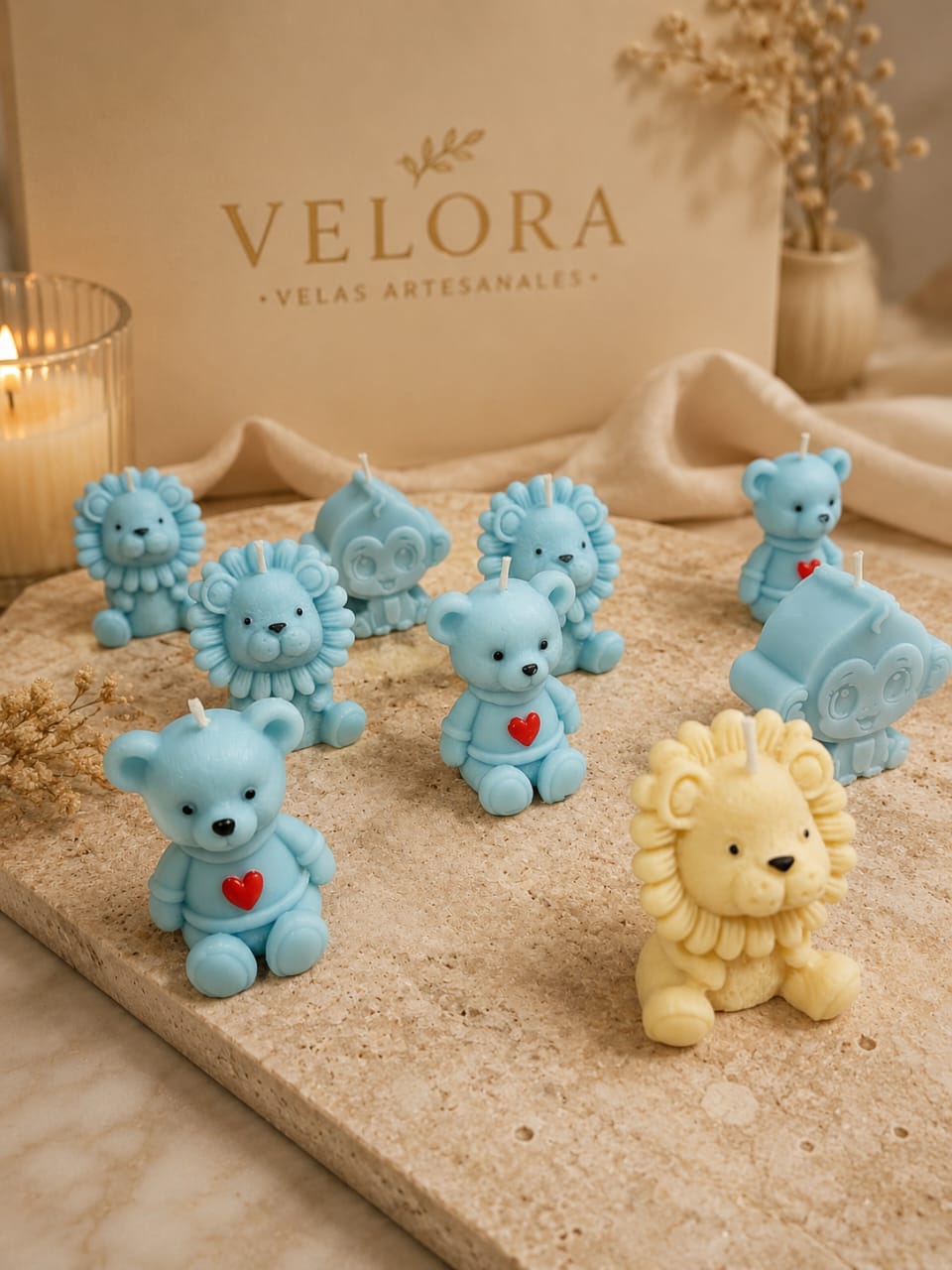 Velas en forma de osos y leones